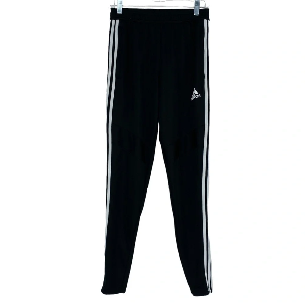 Adidas climacool athletic athleisure black 3 stripe pants sz small